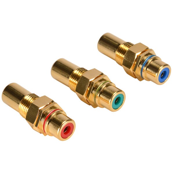 Main product image for Gold Component RCA Jack Bulkhead Red/Green/Blue Set 091-1211